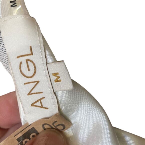 ANGL black & white high lo party dress. Med, Cut out back fully lined, pockets - Picture 7 of 10